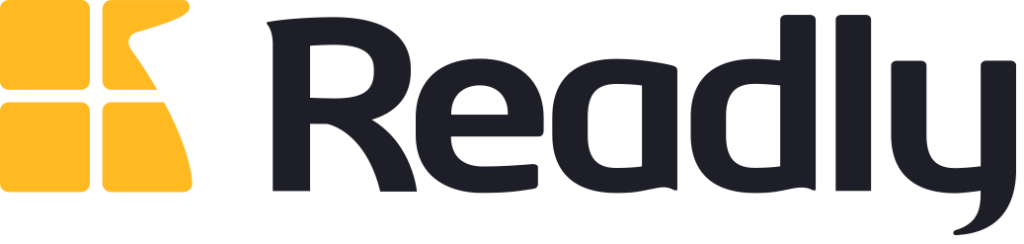 Readly logotype, partners till Sveriges Tidskrifter.