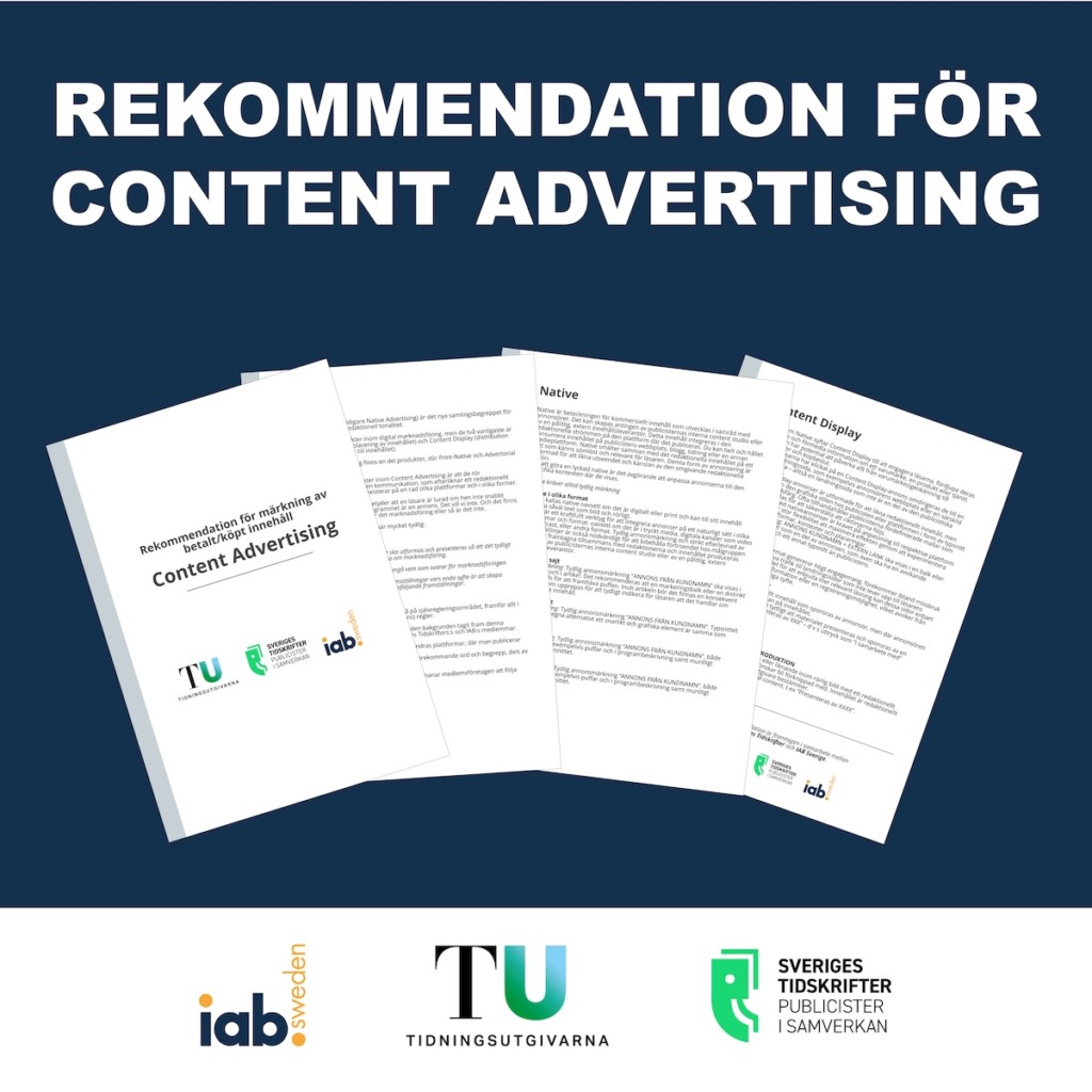 Branschgemensam rekommendation för content advertising