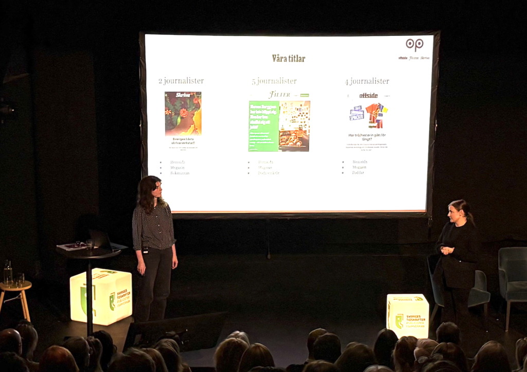 Sally Eriksson, digital chef Filter och Malin Wernvik, Offside.