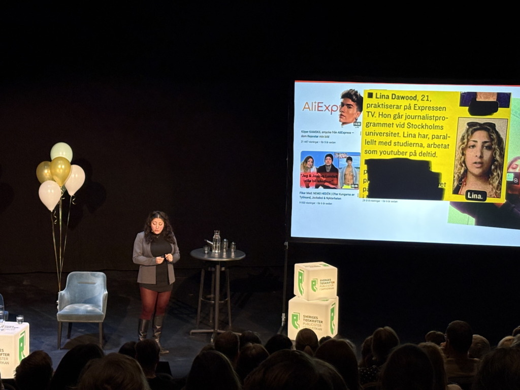 Lina Dawood, Aftonbladet, talade på Tidskriftsdagarna 2026. Foto: Fredrik Wass