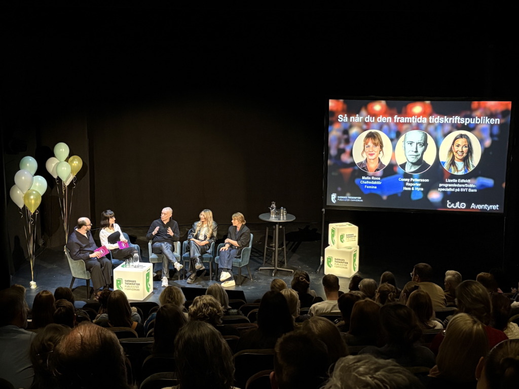 Panel om att nå unga, på Tidskriftsdagarna. Foto: Fredrik Wass